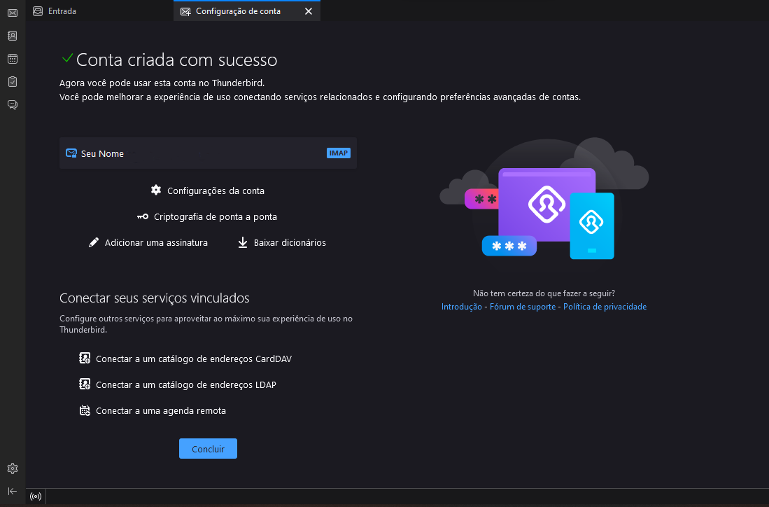 Configuração ThunderBird com Sucesso!