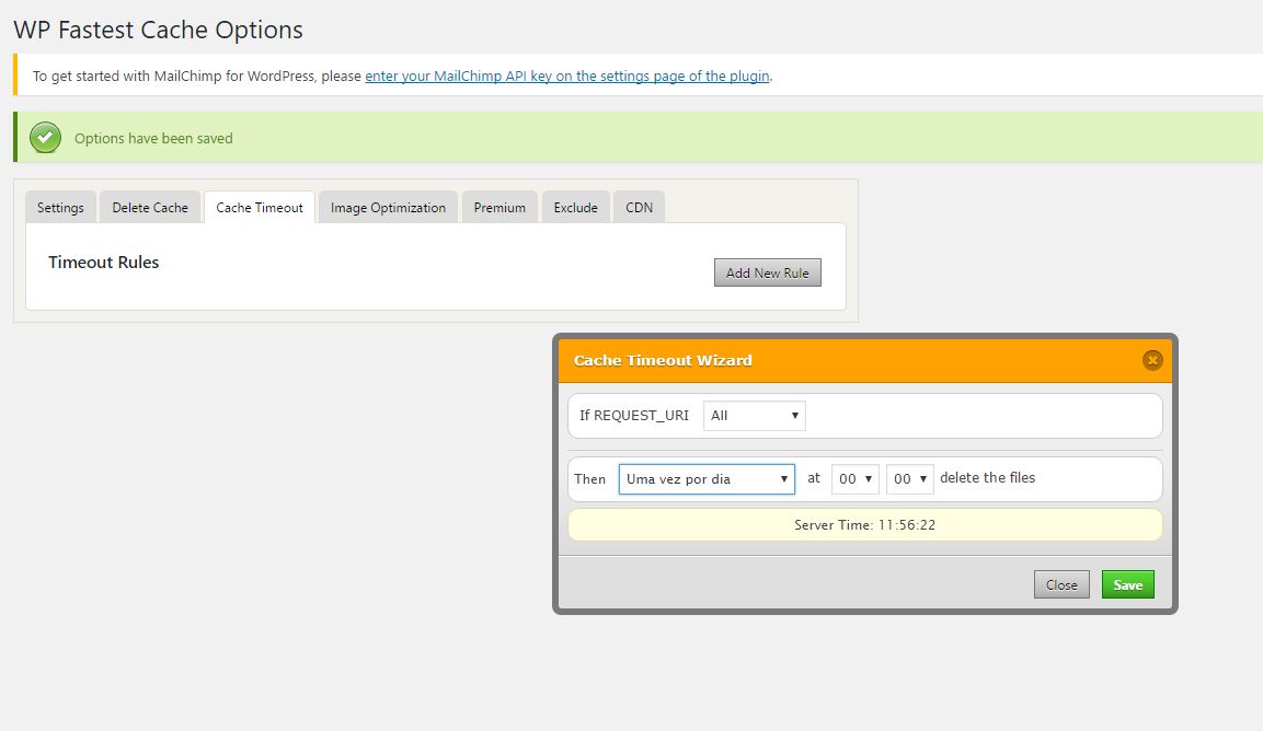 Configurando o WP Fastest Cache - Central de Atendimento e Ajuda DialHost
