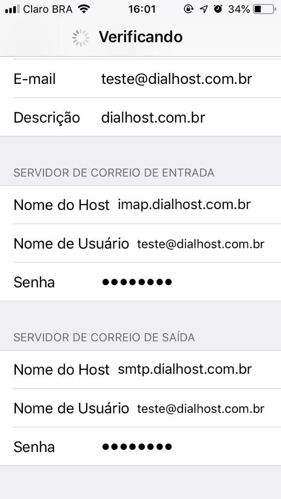 e-mail no iphone configurando