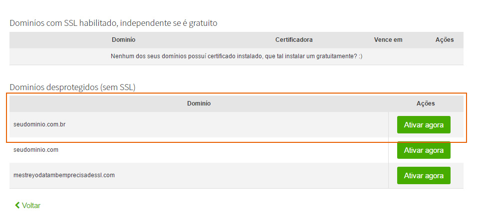 ativar Certificado SSL Grátis 