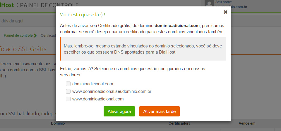 ativar Certificado SSL Grátis 