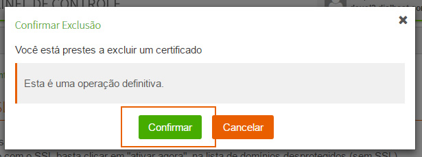 desativar o Certificado SSL