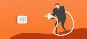 veteor de um homem segurando um plugin para encaixar na tomada